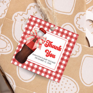 She's Ready to Pop Baby Shower Square Favour Tags