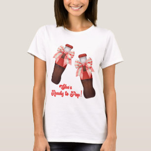 She's Ready to Pop Baby Shower T-Shirt
