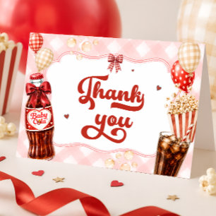 She's Ready to Pop Baby Shower Thank You Card