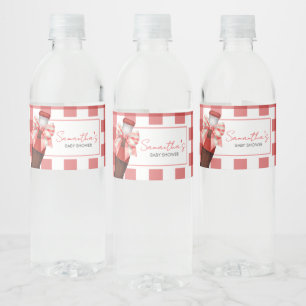 She's Ready to Pop Baby Shower Water Bottle Label