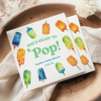 She's Ready To Pop Blue Popsicle Baby Shower