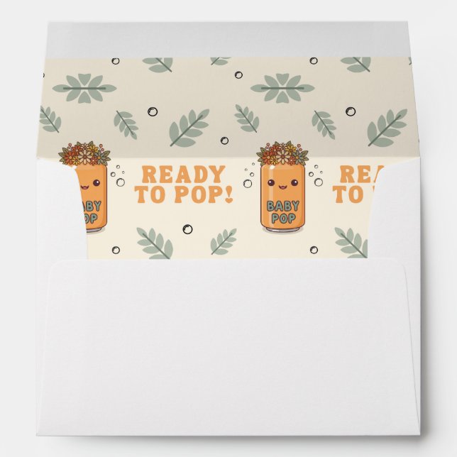 She's Ready to Pop Boho Orange Green Kawaii Soda Envelope (Back (Bottom))