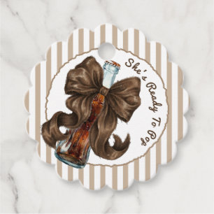 She's Ready To Pop Bow Baby Shower Favour Tags