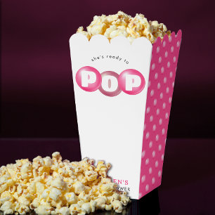 She's Ready To Pop Bubblegum Pink Girl Baby Shower Favour Box