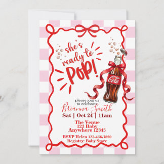 She's Ready to Pop, Cola Baby Shower Invitation