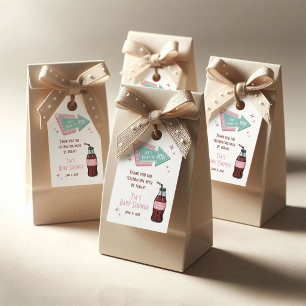 She's Ready to POP Diner, Soda Baby Shower Favour Gift Tags