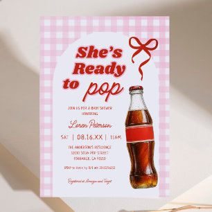She's Ready To Pop Girl Soda Baby Shower Invitation