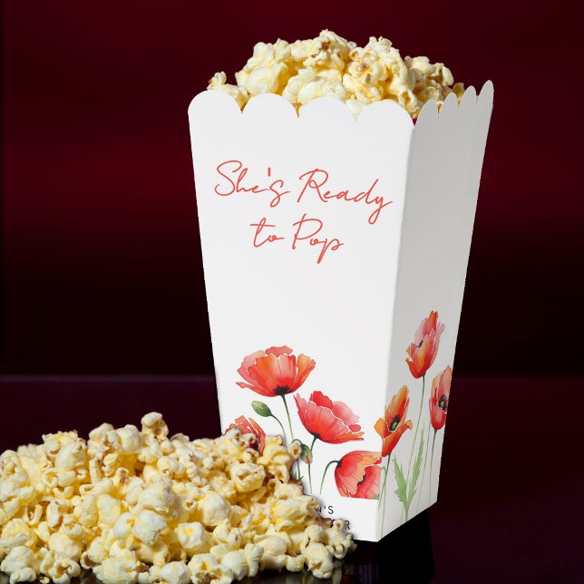 She's Ready To Pop Poppy Flower Spring Baby Shower Favour Box (She's Ready To Pop Poppy Flower Spring Baby Shower Favor Boxes
)