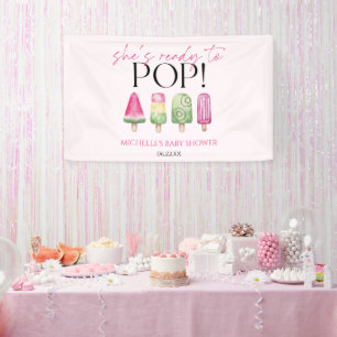 She's Ready To Pop! Popsicle Baby Shower Banner