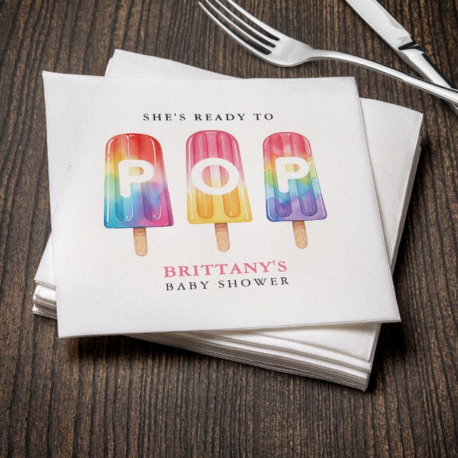 She's Ready To Pop Popsicle Summer Baby Shower Napkin (She's Ready To Pop Popsicle Summer Baby Shower Napkins
)