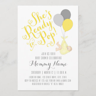 She's Ready To Pop! Shower Invitation