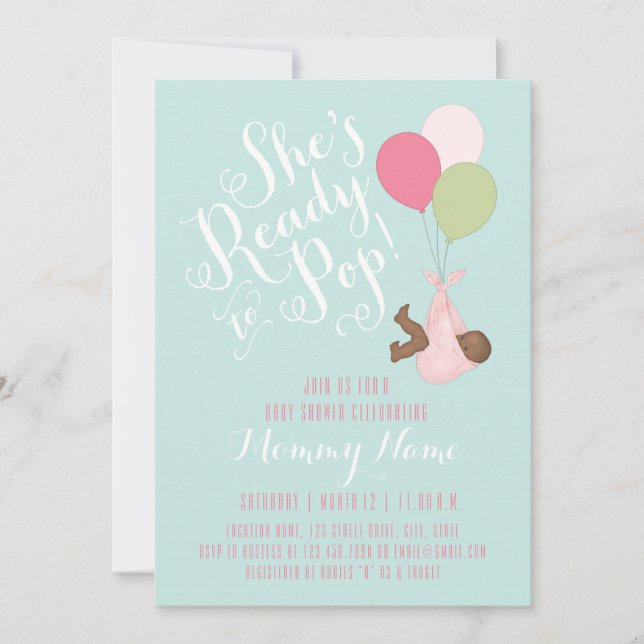 She's Ready To Pop! Shower Invitation (Front)