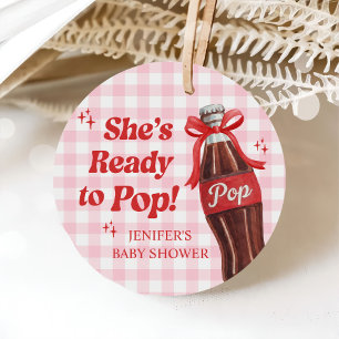 She's Ready to Pop Soda Baby Shower Favour Tags