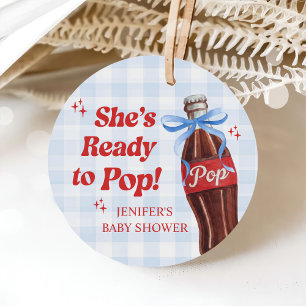 She's Ready to Pop Soda Baby Shower Favour Tags