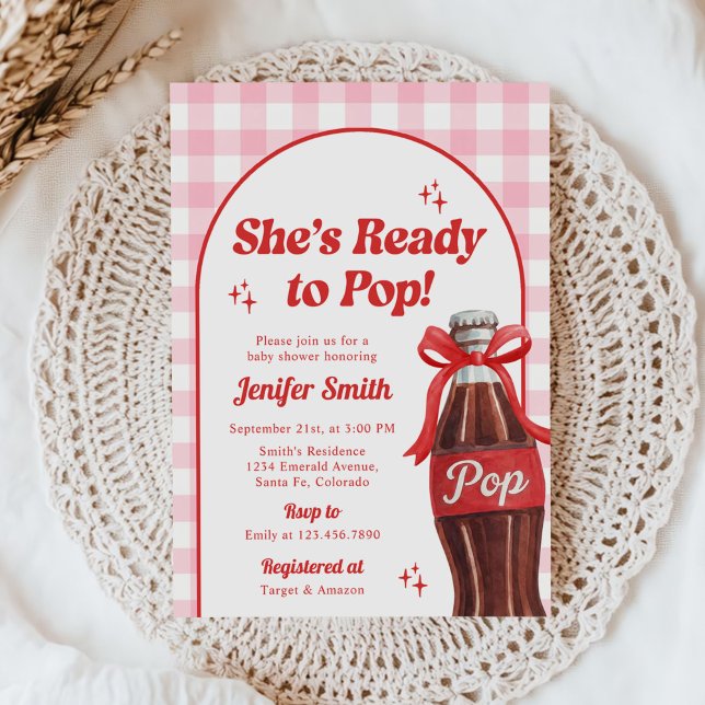She's Ready to Pop Soda Baby Shower Invitation (Creator Uploaded)