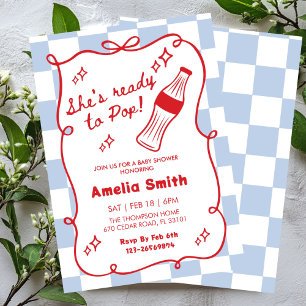 She's Ready to Pop Soda Baby shower Invitation
