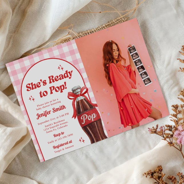 She's Ready to Pop Soda Baby Shower Photo Invitation (Creator Uploaded)