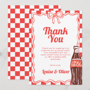 She's Ready to Pop Soda Baby Shower Thank You Card