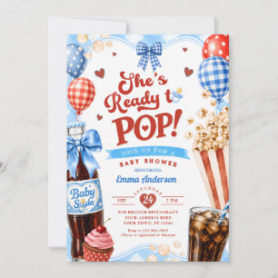 She's Ready to Pop Soda Boy Baby Shower Invitation