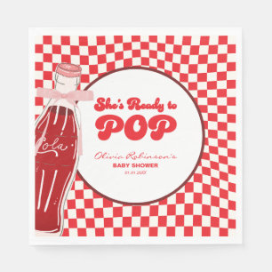 She's ready to pop soda cola baby shower napkin