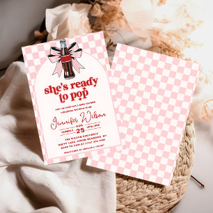 She's Ready to Pop Soda pink Baby Shower Invitation