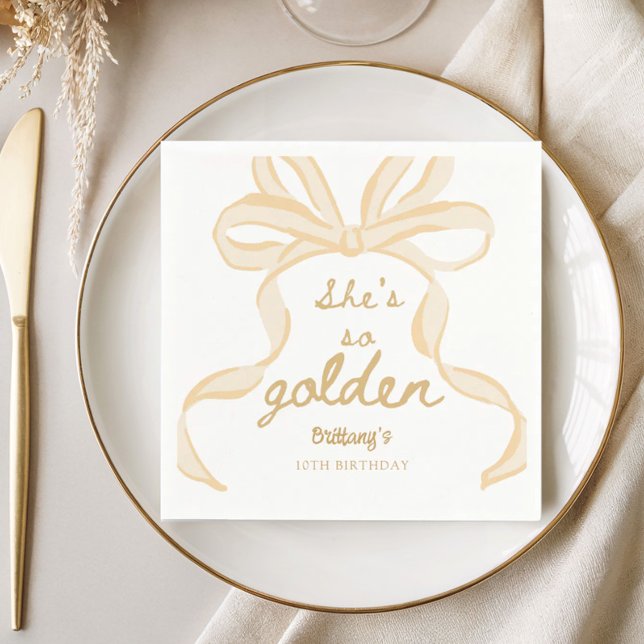 She's So Golden Girl 10th Birthday Party Napkin (Creator Uploaded)