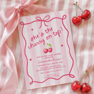 She's the Cherry on Top Baby Shower Invitation