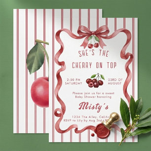 She's the Cherry on Top Baby Shower Invitation