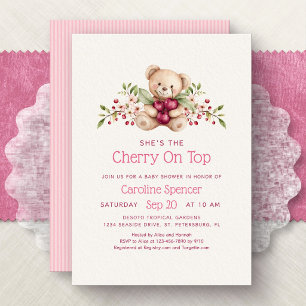 She's The Cherry On Top Baby Shower Invitation