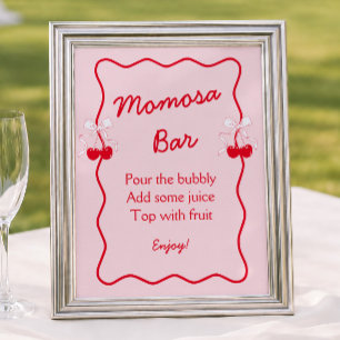 She's the Cherry On Top Baby Shower Momosa Bar  Poster