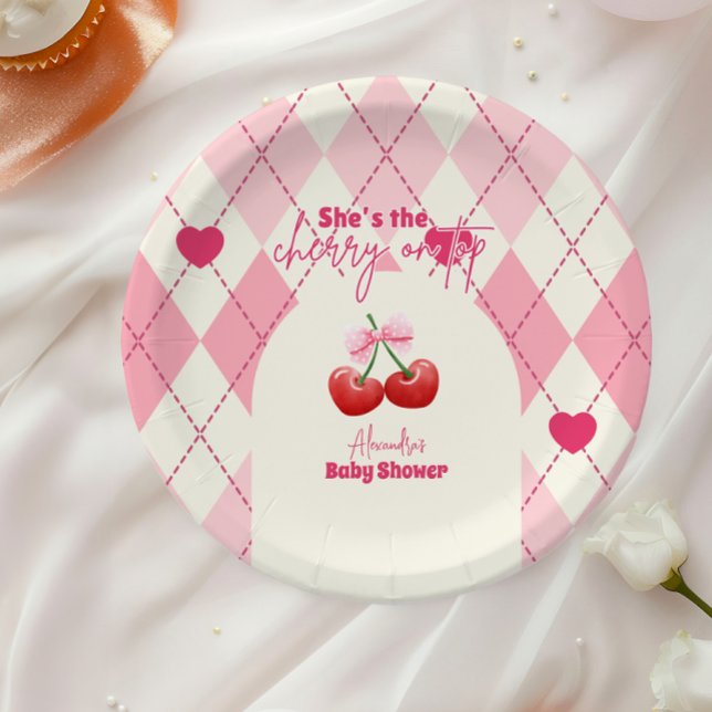 She's the Cherry on top Baby Shower Paper Plate (Creator Uploaded)