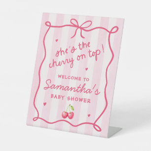 She's the Cherry on Top Baby Shower Table Sign