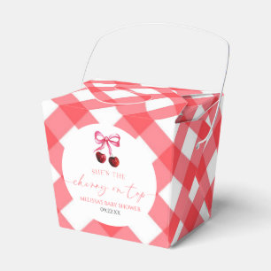 She's The Cherry On Top Bow Cherry Baby Shower Favour Box