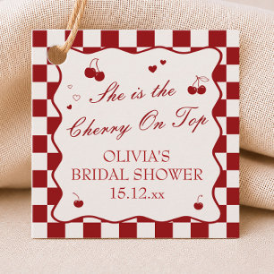 She's the Cherry On Top Bridal Shower Favour Tags