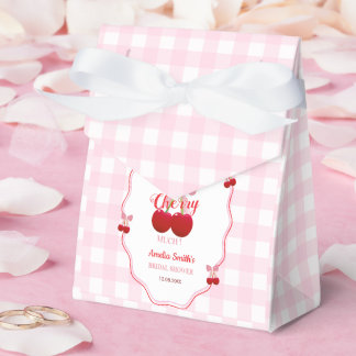 She's The Cherry On Top Pink Bow Bridal Shower Favour Box