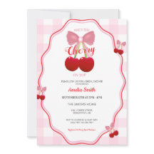 She's The Cherry On Top Pink Gingham Bridal Shower
