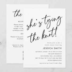She's Tying the Knot All-in-One Bridal Shower Invitation
