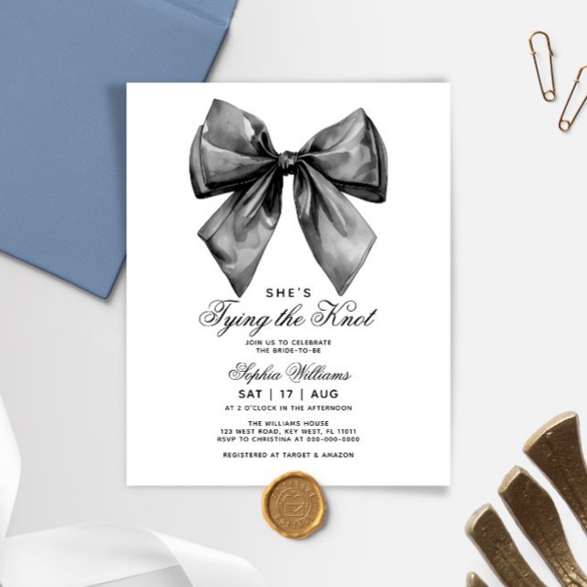 She's Tying The Knot Black Bow Bridal Shower (Creator Uploaded)