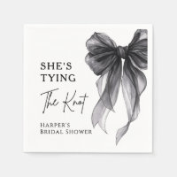 She's Tying The Knot Black Bow Bridal Shower