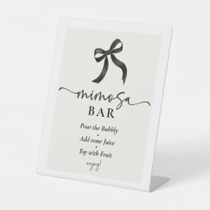 She's Tying the Knot Black Bow Mimosa Bar Pedestal Sign