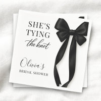 She's Tying The Knot Black Bow Party