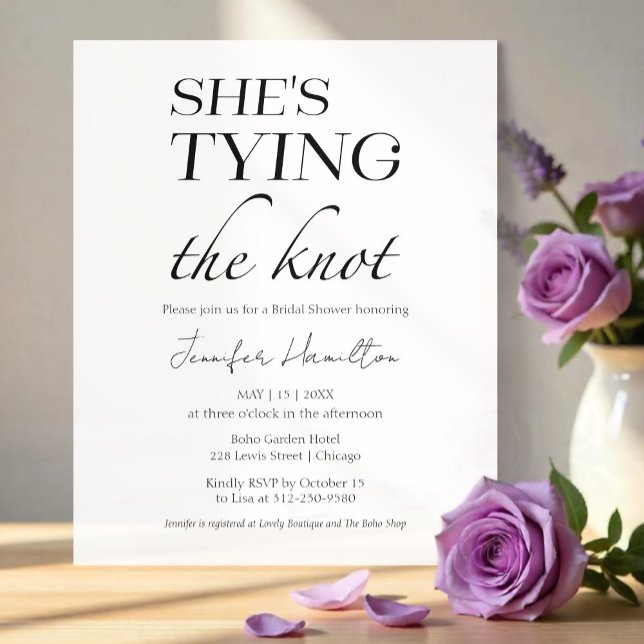 She's tying the knot | Black & White Bridal Shower (Creator Uploaded)