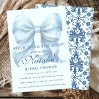 She's Tying The Knot Blue Bow Bridal Shower