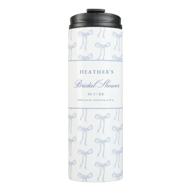 She's Tying The Knot Blue Bridal Shower Favours Thermal Tumbler (Front)