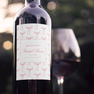 She's Tying The Knot Blue Bridal Shower Wine Label