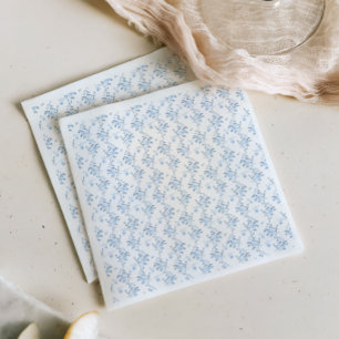 She's Tying the Knot Blue Floral Bridal Shower Napkin