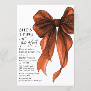 She's Tying The Knot Bow Bridal Luncheon Invitation