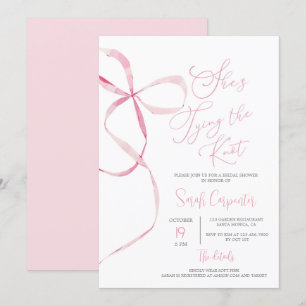 She's Tying the Knot Bow Bridal Shower Invitation