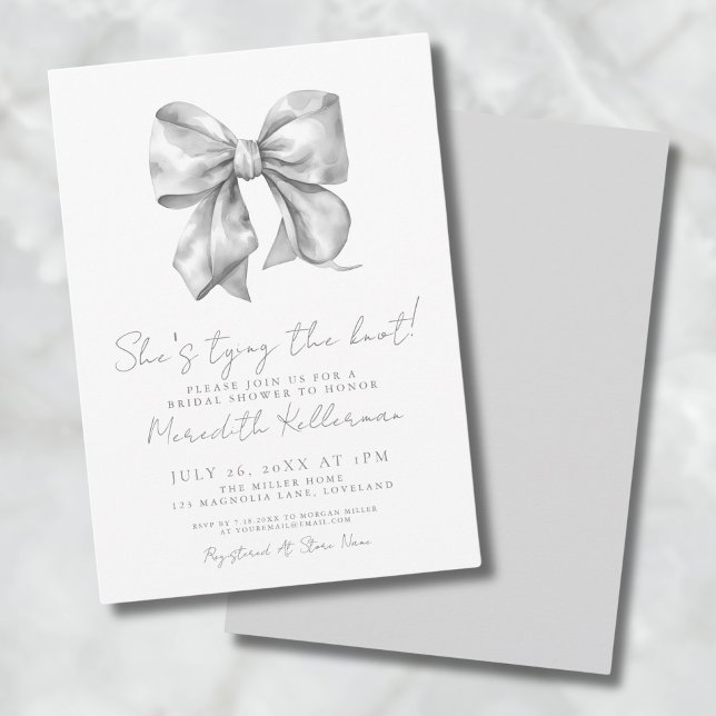 She's Tying The Knot Bow Bridal Shower Invitation (She's Tying The Knot Bow Bridal Shower Invitation)