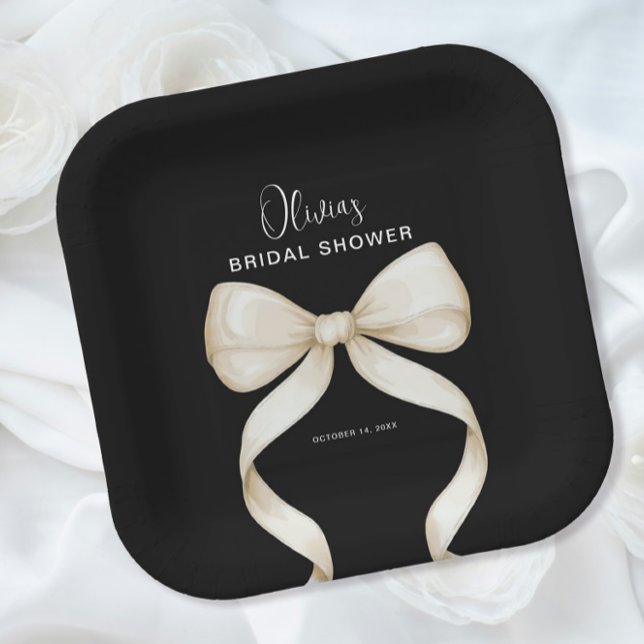 She's Tying the Knot Bow Bridal Shower Paper Plate (Creator Uploaded)